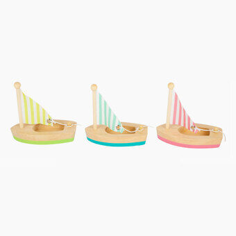 Lille fod - badelegetøj træ sejlbåde, sæt med 3