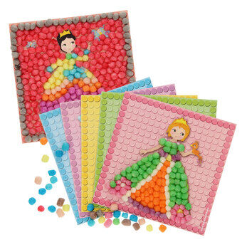 Playmais mosaikkort, der dekorerer prinsesse