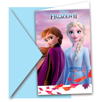 Disney frozen 2 invitationer, 6 stk.