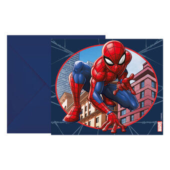 Invitationer og kuverter FSC Spider-Man Kriminalbekæmper, 6 stk.