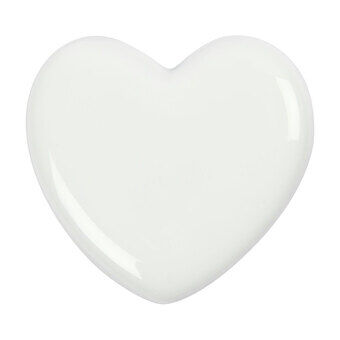 Glas hjerte - Hvid, 1 stk.