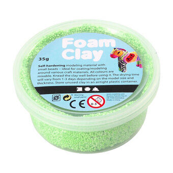 Foam clay - neongrøn, 35gr.