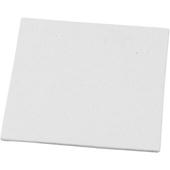 Lærredspanel hvid, 12,4 x 12,4 cm