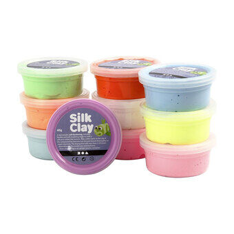 Silk Clay - Lyse farver, 10x40gr