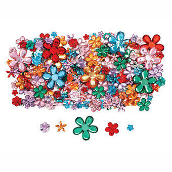 Colorations - Farvede blomster rhinestones, 300 stk.