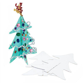 Farver - Dekorer din egen 3D-juletræ, sæt med 12