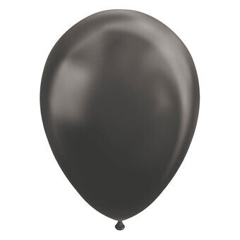 Ballooner Metallisk Sort 30 cm, 10 stk.