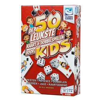 Klovnespil børn 50 kort- og terningspil