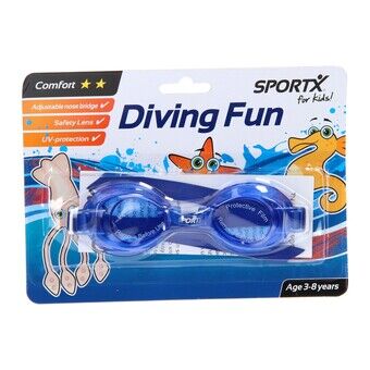 Sportx børne svømmebriller komfort - blå