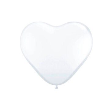 Hjerteballoner - hvide, 8 stk.
