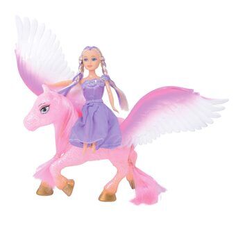 Drømmehest Enhjørning Pegasus med Teen Doll