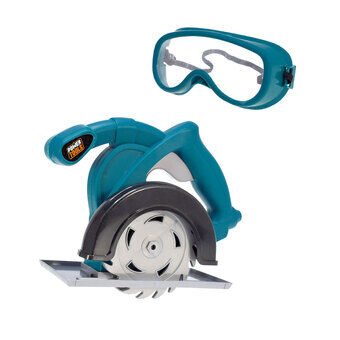 Legetøj rundsav og sikkerhedsbriller