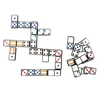 Domino spil med tal eller farver.
