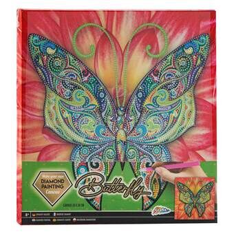 Canvas diamant maleri sommerfugl, 30x30cm