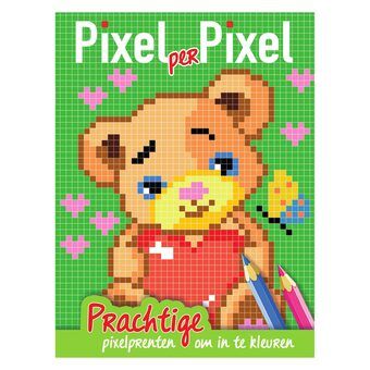 Pixel malebog lille bjørn