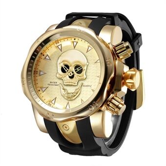 JIANGYUYAN Casual Sports Watches Men 3D Skull Face Quartzwatch Luxury Brand Wristwatch