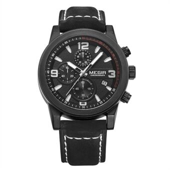 MEGIR Men\'s Luminous Chronograph Waterproof Wristwatches Men\'s Quartz Wristwatch 2026