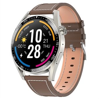 HDT3 Dual SIM Card Bluetooth Supported Smart Watch Water-Drinking Reminder Steps Ranking Multi-Motion Mode with Leather Watchband