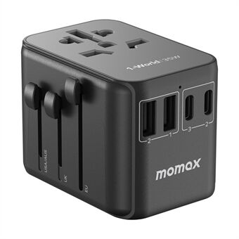 MOMAX 1-World 35W Universal PD Hurtigopladningsstrømadapter Global Travel 5 porte + AC-stik-omformer