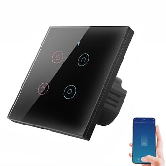 SMATRUL TMW-01 Tuya WiFi Smart Touch Light Switch Wall Remote Control for Alexa Google Home EU Plug, 4 Gang WiFi