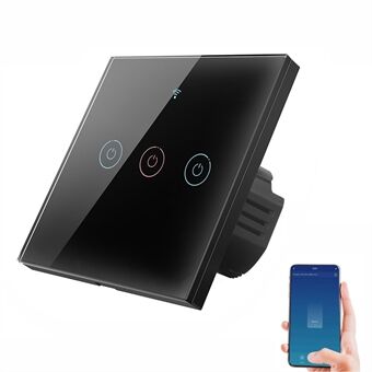 SMATRUL TMW-01 EU Plug Tuya WiFi Smart Touch Light Switch Wall Remote Control for Alexa Google Home, 3 Gang WiFi