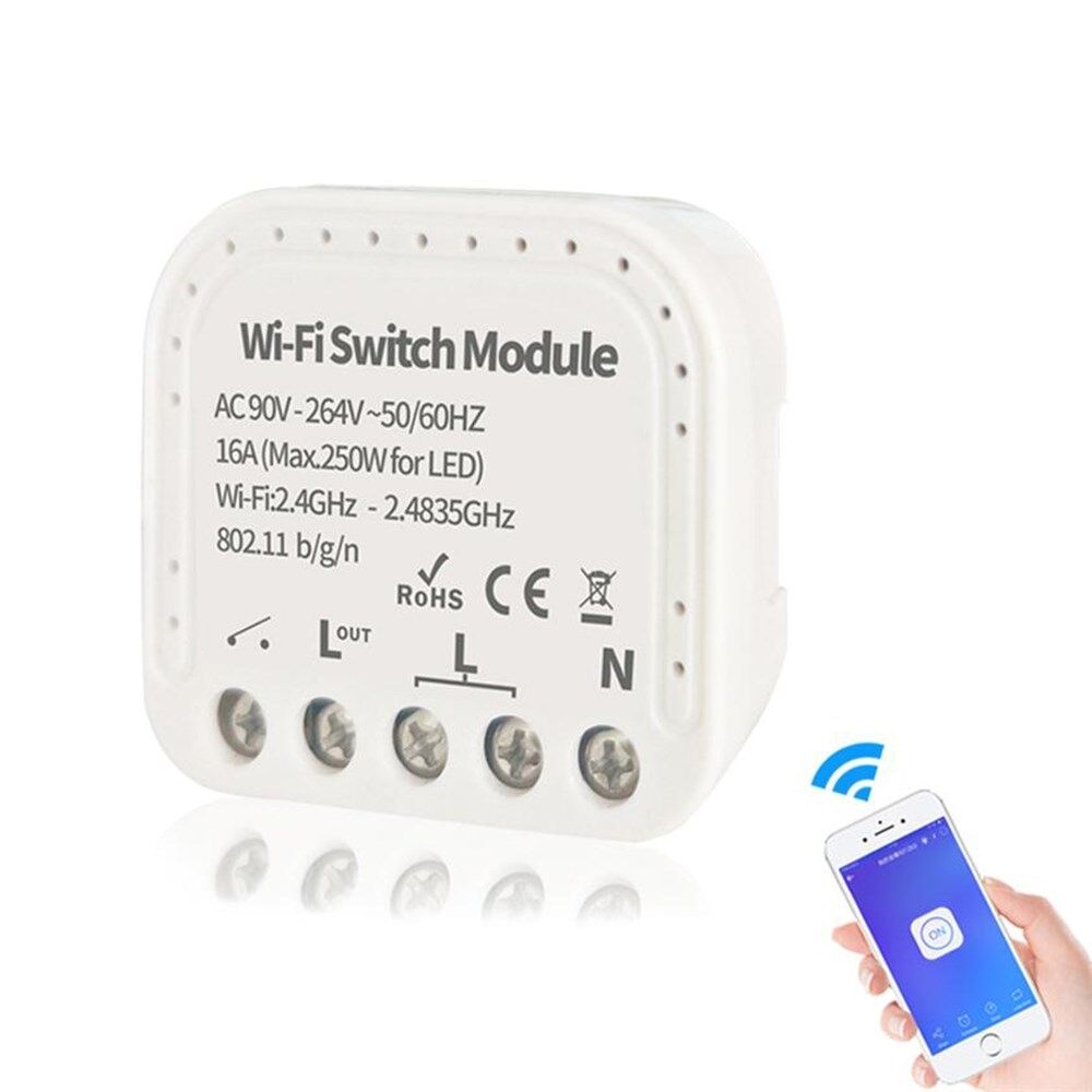 EW-WiFi-S01 16A WiFi DIY Switch APP Fjernbetjening understøtter 2-vejs kontrol Smart Home Module