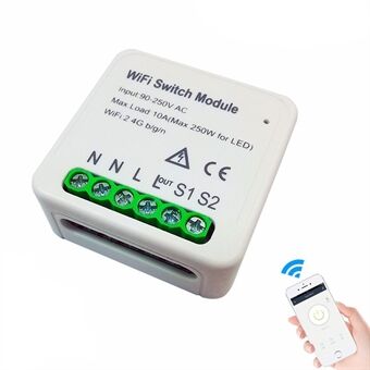 TY-MIMI-S01 DIY WiFi Smart Light Switch Relay Module APP Fjernbetjening Arbejde med Alexa Echo Google Home