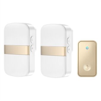 CACAZI FA96 60 Klokkeklokke Selvdrevet trådløs dørklokke Smart Home Alarm System, 1 sender+2 modtagere