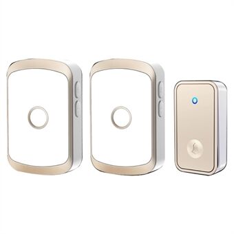 CACAZI FA50 Smart Wireless Doorbell Set Sender + 2 Modtagere Selvdrevet dørklokke til hjemmet