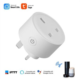 Mini Smart WiFi Socket UK Plug Remote Control by Smart Phone Tuya APP from Anywhere Timing Function Voice Control for Amazon Alexa/Google Home