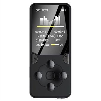 MROBO X-02 4GB 1,8-tommer skærm bærbar MP4-afspiller musikvideoafspiller med FM-radio stemmeoptager