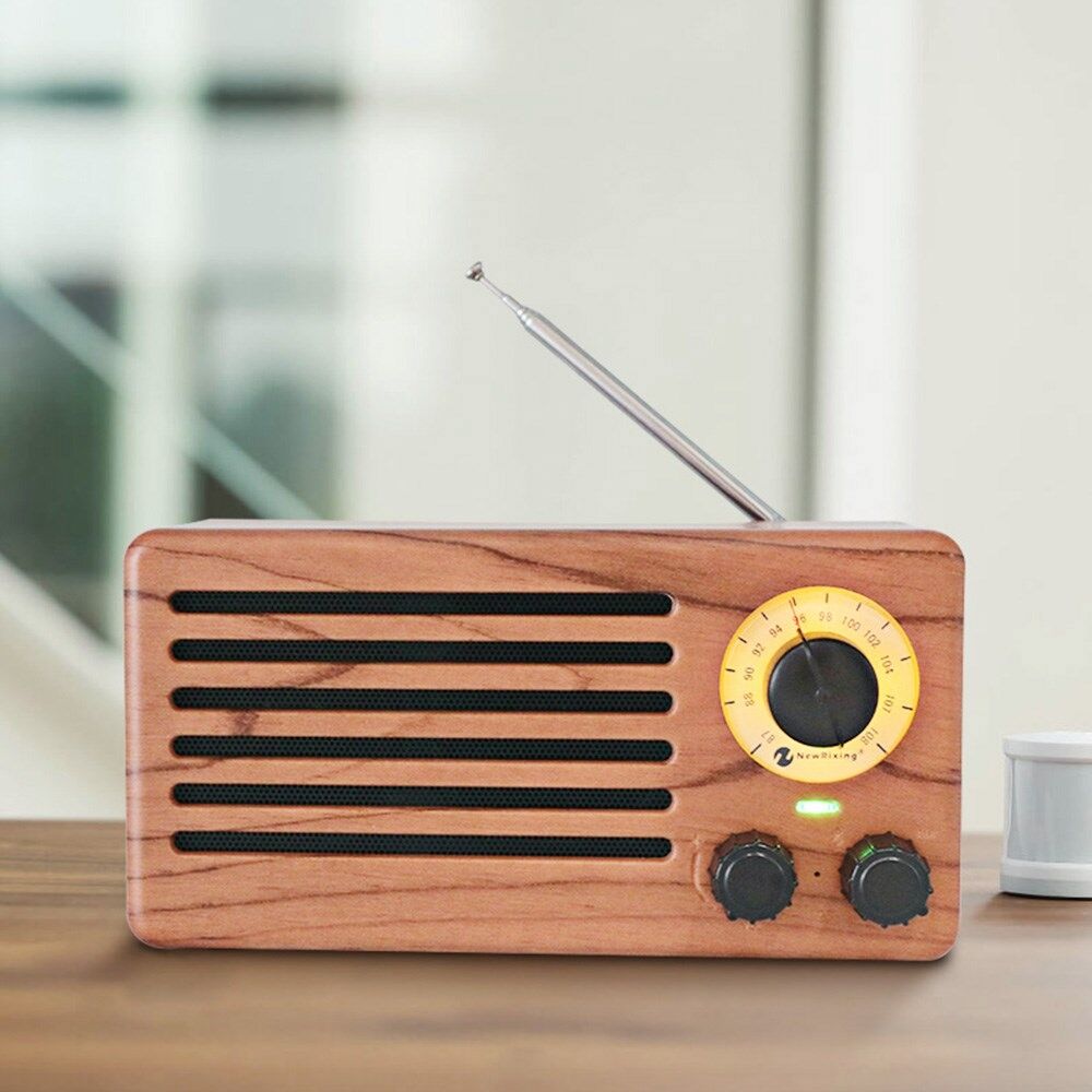 NR-3013 Mini Wood Texture Retro Radio Bluetooth Speaker Rose Wood