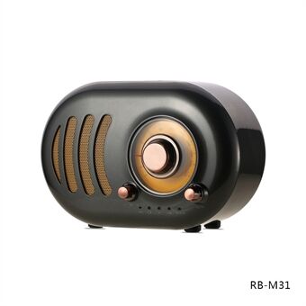 REMAX M31 Trådløs Højttaler Retro Bluetooth Højttaler HiFi Lyd 3D Musik Outdoor Radio - Sort