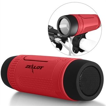 ZEALOT S1 Outdoor cykelholder vandtæt trådløs Bluetooth-højttaler med lommelygte/powerbank/TF/FM-funktion