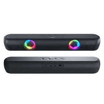 T-WOLF B320 Desktop Stereo Højttaler Trådløs Bluetooth Højttaler med RGB Light Bærbar AMP til hjemmekontor