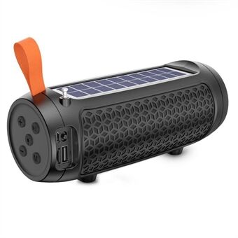 DV-215 Bærbar Outdoor Solar Genopladelig Bluetooth Højttaler LED Lommelygte FM Radio Trådløs Musik Subwoofer Support TF / U-disk