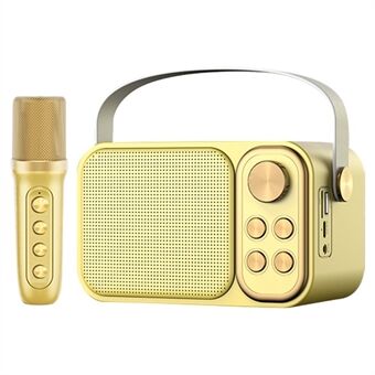 YS103 Bærbar K Song Bluetooth Soundbox Trådløs højttaler Mikrofon Sæt Outdoor Familiefest Syngende sang Subwoofer
