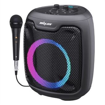 ZEALOT P8 Bærbar Bluetooth-højttaler med mikrofon RGB LED-lys Trådløs højttaler Krystalklar lyd Vandtæt højttaler