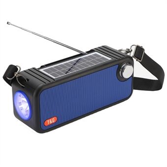T&G TG637 Solar genopladelig Bluetooth-højttaler Outdoor FM-radio TF-kort stereo subwoofer med LED lommelygte