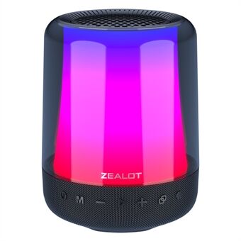 ZEALOT S66 Bluetooth 5.2 trådløs højttaler RGB Farverig Lys HiFi Stereo Subwoofer