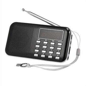 Y-896 Bærbar digital FM-radio MP3-musikafspiller Stereohøjttaler med 2-tommer skærmunderstøttelse TF-kort AUX-IN øretelefonudgang