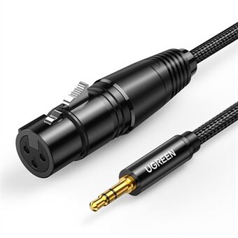 UGREEN 2m 3.5mm Male to 3 Pin XLR Female Audio Cable Nylon Braided Cord for Microphone Speakers Sound Consoles Amplifier