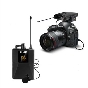 AD-01 Wireless Lavalier Microphone UHF Wireless Lapel Mic for DSLR Cameras Webcast Interview Live Recording