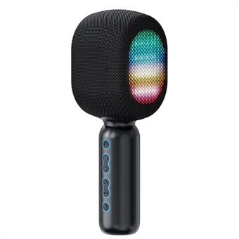 JY57 TWS Wireless Karaoke Microphone Home KTV Bluetooth Handheld Dual Speaker Mic with LED Light