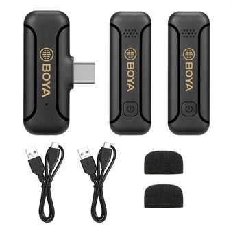BOYA BY-WM3T2-U2 Wireless Lavalier Mic 2 Transmitter + Receiver for Youtube Vlog Live Streaming Omni-Directional Microphone