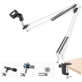 NEEWER Recording Microphone Extendable Stand Shockproof Microphone Clip Scissor Arm Table Mount Clamp