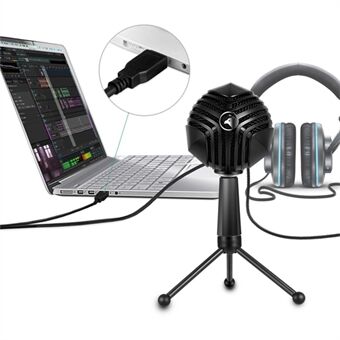 YANMAI GM-888 Microphone USB Plug Home Stereo Mic with Tripod for PC Video Karaoke Gaming Recording