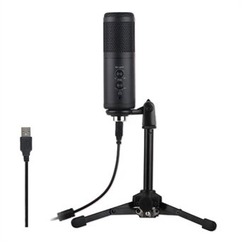 A9 USB Microphone Real-Time Monitor Volumn Adjustment External Condenser Microphone for Livestreaming/Gaming - Standard