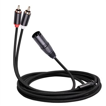 RCA19 2m Stereo Audio Cable Cord XLR Male to Dual RCA Male Plug for Mxing Console Microphone Amplifier
