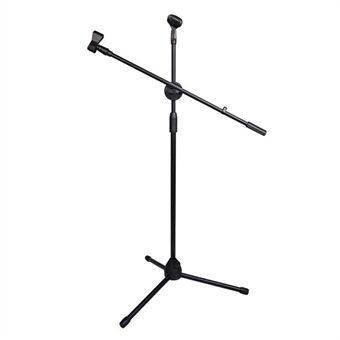 ML03 131cm Expandable Adjustable Boom Height Microphone Stand Tripod Holder with 2 Mic Clips